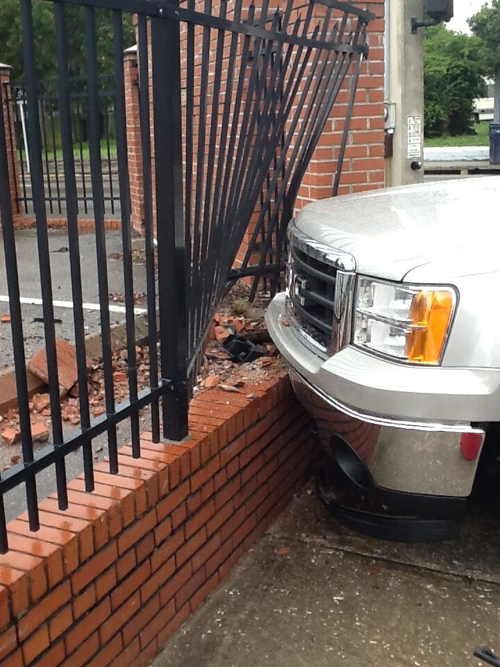 Vehicle hit fence